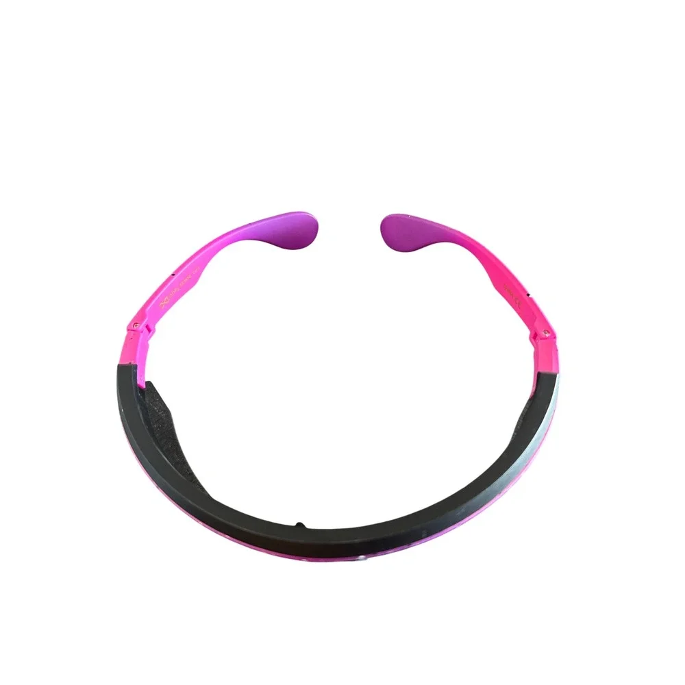 X-Loop Mirrored‎ Lens Sunglasses Pink Purple Speckled Sporty Shield Women's